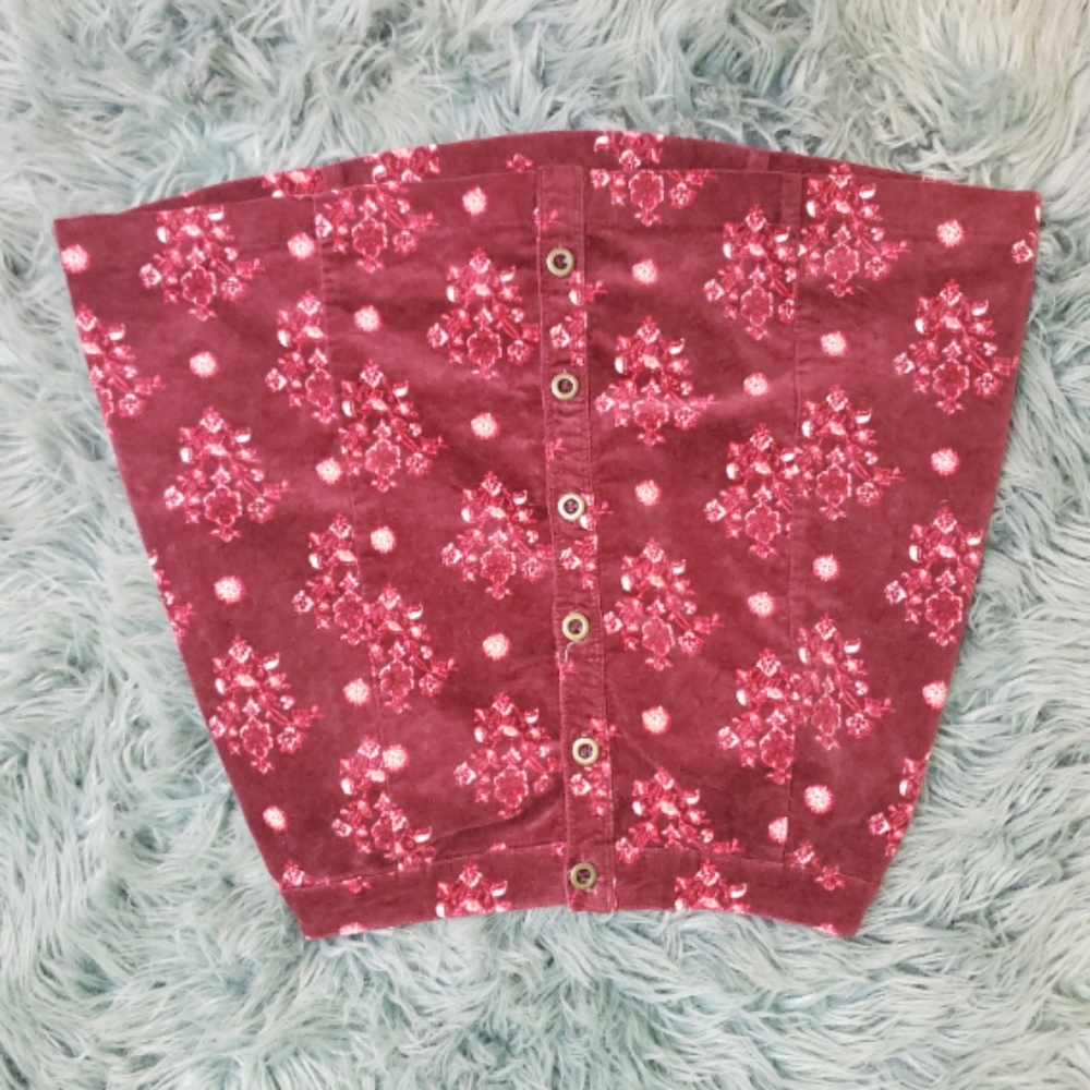 Red textured Mini skirt